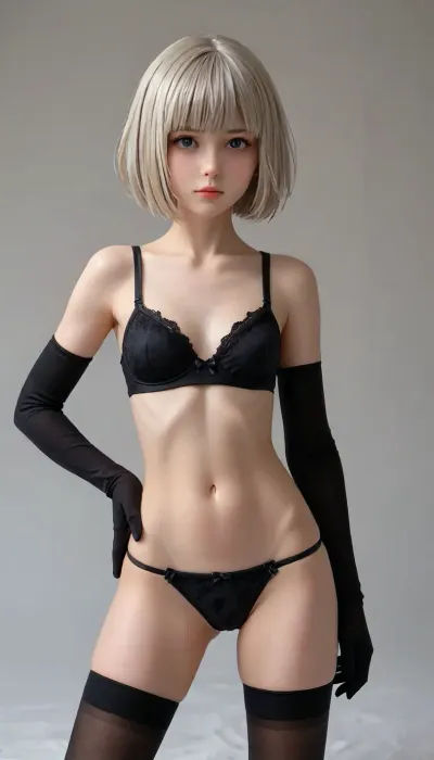 孤立した瞬間: 親密なルネリの黒いクラッドのヴィクセンポーズ、彼女の魅力を示す