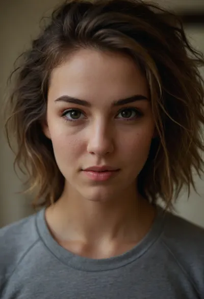 (stunning girlfriend:1.3), (natural makeup, flawless skin:1.2), (sporty hair, messy hair), mischievous eyes, suggestive smirk, suggestive gaze, leaning forward slightly, ZipRealism, <lora:add-detail-xl:1>, perfecteyes, <lora:PerfectEyesXL:.5>