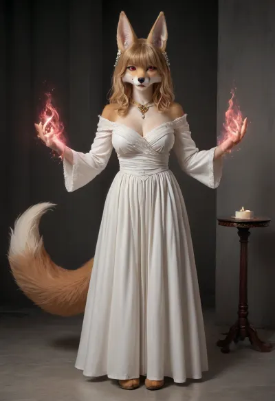 Realistic Anthro bunny, Furry fox female antro, anthro furry full body, Red eyes, big breast