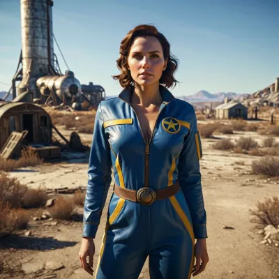 Fallout 4, woman, Nora wearing the 111 refuge jumpsuit