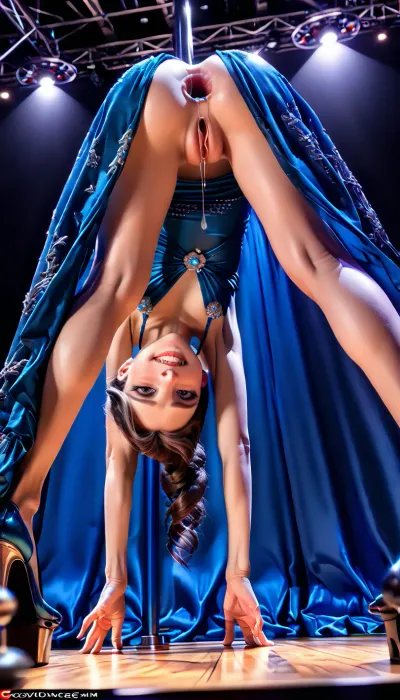 Disney, cartoon, (view from behind and below:1.5), (on the stage at the Miss Universe Beauty Pageant:2), during the anal gaping talent portion of the pageant, (gorgeous woman:1.9), (woman anus is gaping after having anal sex:1.6), (very small breasts:1.4), anal creampie, (exaggerated beauty pageant smile), (loving eye contact with the viewer:1.5), perfect teeth, (pageant evening gown:1.6), stage lights, audience, <lora:EnvyCuteSliderXL01:2>, <lora:3D XL:2>