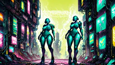 a cyborg woman with robotic body except her boobs and her pussy, in a cyberpunk city, excybertechsdxl, Robot, Skin, Android, breasts, nipples, wallpaper, high res, full body, <lora:robot_skin_XL_1.0.6:1.3>, <lora:excybertechsdxl:.4>, <lora:2BoutOvalSDXL2-000002:1>, highly detailed background, combat posture, masterpiece, cyberpunk prosthesis