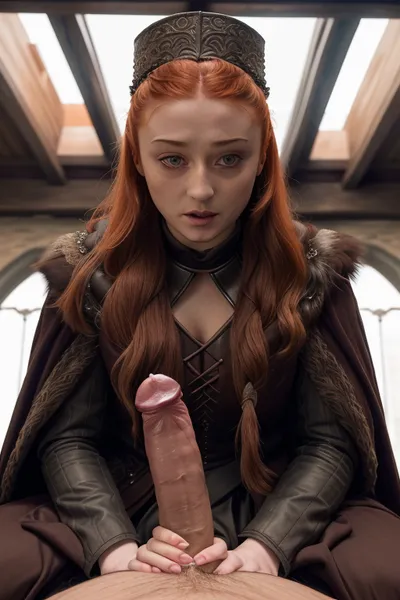 Sansa stark sucking cock, (1girl), (best quality), (masterpiece), (high resolution), (intricate details), (photorealistic), (cinematic light), 1girl, penis, hetero, 1boy, fellatio, oral, solo, focus, pov, <lora:MS_Real_POV_Blowjob:.5>, <lora:Sansa Stark:.5>