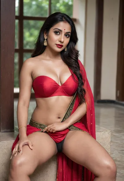 Indian women spreading legs, dark skin, indian face, indian Huge cleavage, wearing Saree, tall women, black eyeliner, cherry red lipstick, black eyeshadow, brightness on body, skin blemishes, brightness, natural tits, india women, Indian, Woman, hd, raw photo, 8k, high_resolution, saree