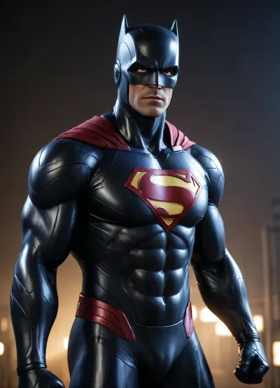 (hybrid:2), superman, batman, ironman