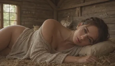 Timeless elegance: the beautiful milf in the old hut