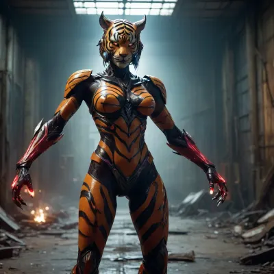 hybrid, (transformer), (Succubus), (anthro tiger)