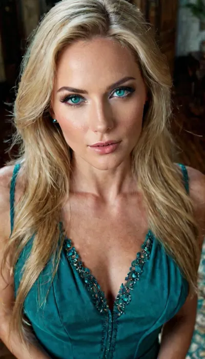 Wide shot, From above, of a slender beautiful 30 years old house wife, blond long straight hair, teal color eyes, light makeup, mascara running, professional photograph, ultra detailed, intricate details, (photorealistic:1.5), 8k, UHD, (masterpiece:1), ((no cum)), liner, shadow, run, off, lsrf, mascara, <lora:liner shadow run off-GMR:1>