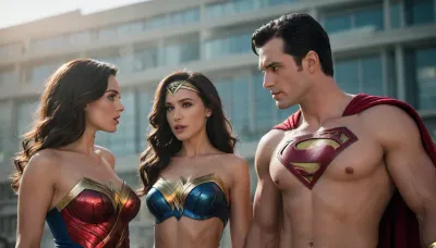 Superman and Wonder Woman, sex, 金鋼狼+神力女超人, microbikini