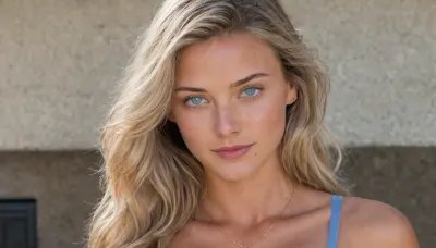 HD masterpiece, amateur candid photo, (one 25 yo dutch woman), stand, (white hair, messy hair, long hair), (thin jaw, square jaw:1.3), (ultra detailed face:1.8), nice teeth, thin face, freckles, (pointy nose:1.3), (tan skin, perfect skin, narrow waist:1.4), fit, (wide hips:1.4), toned, (abs visible:1.2), perfect medium naturals breasts, no bra, (half-close eyes, light-blue eyes:1.6), (purple stockings, necklace), (Sweaty body, heavy Sweating), (ultra detailed image, high resolution, high level of detail)