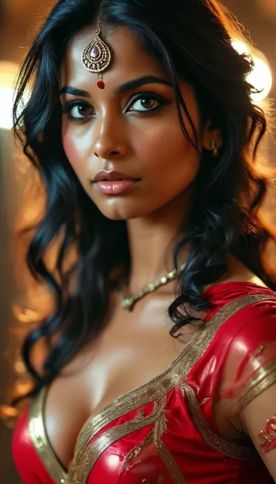 30 year old female indian superhero, seduction super power, sexy expression, <lora:MJ52:.8>, <lora:BUT_SDXL_SHS:1.6>, <lora:add-detail-xl:1.5>, <lora:CinematicStyle_v1:2>