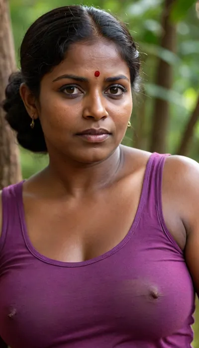 40+ age, Kerala woman, dusky dark nigress skin tone, bbw, muscular