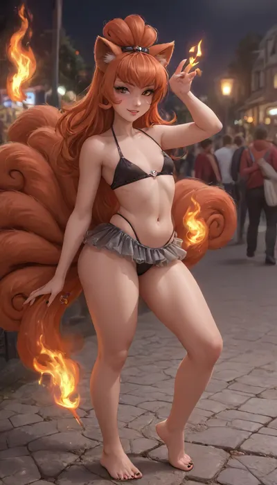 melkor mancin, tamada heijun art, strongbana art, dross art, aroma art, moisture art, reiq art, siroc art, showing feet, black toenails, (vulpix Pokémon:1.6), (solo:1.5), . a chubby women, (flat chest:1.3), puffy nipples, hyper hips, wide hips, massive thighs, (gigantic thighs:1.2), freckles on face, lovely smile. skirt. thong, 4ng3l, face, freckles, flame, spirit, glowing, bright, red-orange, on, fire, hair, raver, girl, at, a, festival, in, sunglasses, music, wearing, mask, with, glitter, 2017, 2012, party, costume, <lora:SDXLHighDetail_v6-000005:.5>, <lora:SDXL_BetterFaces-LoRA_v1:.7>, <lora:SdXL_better freckles_epoch_16:.6>, <lora:EnvyElementalFireXL01:1.5>, <lora:RaverGirls_XL_v1-000003:1.8> melkor mancin, tamada heijun art, strongbana art, dross art, aroma art, moisture art, reiq art, siroc art, showing feet, black toenails, (vulpix Pokémon:1.6), (solo:1.5), . a chubby women, (flat chest:1.3), puffy nipples, hyper hips, wide hips, massive thighs, (gigantic thighs:1.2), freckles on face, lovely smile. skirt. thong, 4ng3l, face, freckles, flame, spirit, glowing, bright, red-orange, on, fire, hair, raver, girl, at, a, festival, in, sunglasses, music, wearing, mask, with, glitter, 2017, 2012, party, costume, <lora:SDXLHighDetail_v6-000005:.5>, <lora:SDXL_BetterFaces-LoRA_v1:.7>, <lora:SdXL_better freckles_epoch_16:.6>, <lora:EnvyElementalFireXL01:1.5>, <lora:RaverGirls_XL_v1-000003:1.8>