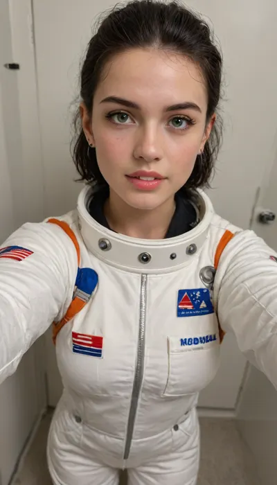 18 year old, full body, dreadyamada, solo, 1girl, black hair, bright green eyes, teeth, pixie haircut, black eyes, looking at viewer, (selfie photograph of astronaut, looking at the earth:1.4), award-winning, professional, highly detailed, <lora:dreadyamada_v1.1:.8>, supermodel, big, lips, <lora:Beautify-Supermodel-SDXL:.8>, pale, skin, <lora:Pale_Skin_SDXL_v1.0:.8>