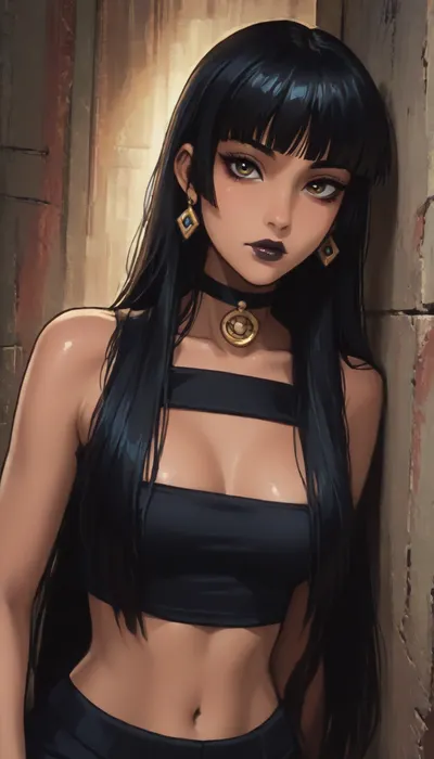 Score_9, score_8_up, score_7_up, (reiq meets markgavatino artstyle), chel from eldorado, (dark skin:2), goth makeup, black lipstick, ((very long black hair, fringe)), body and face piercing, choker, black tube top, black pantyhose, big tits, detailxl, cute, doodle, ratatatat74, <lora:cutedoodle_XL-000012:.8>, <lora:ratatatat74-000050:.8>, <lora:NEOTOKIOXL_0.2_RC:.8>, <lora:outline_xl_kohaku_delta_spv5x:.8> Score_9, score_8_up, score_7_up, (reiq meets markgavatino artstyle), chel from eldorado, (dark skin:2), goth makeup, black lipstick, ((very long black hair, fringe)), body and face piercing, choker, black tube top, black pantyhose, big tits, detailxl, cute, doodle, ratatatat74, <lora:cutedoodle_XL-000012:.8>, <lora:ratatatat74-000050:.8>, <lora:NEOTOKIOXL_0.2_RC:.8>, <lora:outline_xl_kohaku_delta_spv5x:.8>