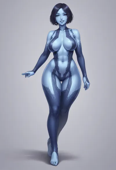 Tall bimbo Cortana milf with enormous milky boobs and wide hips standing on the ship bridge.

Blue translucent hologram, Short hair, alluring grin, eye contact, full body view.


Cortana, flat, chest, big, breasts, huge, gigantic, small, hips, thighs, wide, thick, plump, belly, muscular, female, arms, extra, abs, <lora:cortana_xl_v4:1>, <lora:Venus_Body_Alpha:.5>, <lora:milkers_v2:.5>