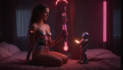 photorealistic, A futuristic vision from the year 3056, full body view of a sexy, slim housewife of the future has time-appropriate sex through artificial stimulation, sexually aroused and moaning, she enjoys the machine sex, (masculine sex-droid holds glowing dildo:1.8), (sex machine:1), (glowing dildo in hand:1.5), teasing, (shaking orgasm:1), pulsating pussy, pubic hair, glowing dildo, (perfect asshole:1.7), lustful, squirting, sweaty skin, fucked by machines and robots, flux-style, DonMSp3ctr4lXL, mad-2cbrrm, mad-1cbrrm, <lora:aidmaFluxStyleXL-v0.2:.8>, <lora:DonMSp3ctr4lXL-000008:.8>, <lora:Neon_Cyberpunk_Cyberarm_SDXL:.8>