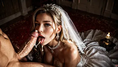 (((UHD 8K, masterpiece, best quality, maximum details, natural lighting, extreme realism))), a beautiful blonde 21yo bride in her wedding dress, naked, pleasuring a large athletic man, man has a huge and veiny throbbing hard cock, professional colored photography, raytracing, highres, ((super detailed professional photo)), masterpiece, photorealism, DSLR camera, best quality, best resolution, with UHD resolution, perfect composition of light and shadow, sharp focus, depth of field, perfectly detailed skin texture, perfect detail, double bj, huge caucasian penis, penis is 10 inches long, a white blonde bride in sexy wedding dress, cum dripping bride's chain' cum driping from massive white penis, man is standing on the left side of the picture, the girl are on their knees on the right side, the huge cock is aiming at the opened mouth of the bride, covering her face with a massive load of cum, the bride is kissing and licking the huge cock, there is glossy and sticky sperm on her tongue, mouth full of sperm, cum overflow, ((gokkun)), cum dripping from the corners of her lips, <lora:671410_training_data:.8>, <lora:dark:.5>, <lora:677862_training_data:.8>
