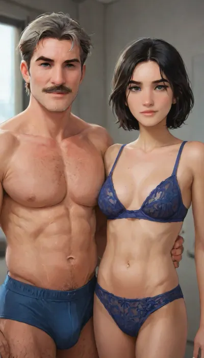 Andava, Andavaverse, Cinematic scene of a senior Italian-American old man, (tall, hairy, muscular, superhero body, square jaw, thick mustache, intense blue eyes, short dark hair with gray streaks), embracing his elegant mature middle-aged Korean wife, (slender hourglass figure, fit body, sleek silver-highlighted bob-cut, grey eyes, designer female glasses, wearing Victoria's Secret cyberpunk design lingerie), They gaze into each other’s eyes with intimacy, her expression poised and seductive, his commanding and affectionate. Soft, moody lighting with romantic tones, blending rugged masculinity and confident sensuality. Wedding rings visible. Scene evokes deep love, strength, and desire.

Mr Roth, Caucasian, Italian-American, Husband, muscular large superhero god body tall mature older senior man, Height 6'2, a stylized character with a powerful chiseled build. He has a square jaw, thick black mustache, and intense blue eyes. His short, dark hair is streaked with gray at the temples, styled neatly to enhance his authoritative look. His body is covered with a natural spread of chest and limb hair, emphasizing his masculinity. Defined abs, broad shoulders, and exaggerated muscular proportions give him an imposing, heroic presence, his design emphasizes raw strength, maturity, and dominance. A commanding figure blending rugged masculinity. Hes a hardworking Dad of two 'Alexis and Pelo', naked out the shower, massive gigantic penis.
And.
DYLAN KARURA ROTH, East-Asian, Korean, Wife, confident and mature petite middle-aged woman, Height 5'7, a stylized character featuring sharp mature facial features Fine lines and wrinkles Especially around the eyes and mouth smile lines and forehead, two-tone black hair with silver highlights sleek bob-cut hairstyle, and expressive bright-grey eyes, framed by thin-rimmed designer female glasses. Wearing victoria secret cyberpunk designer lingerie, accessorized with gold earrings and a jewelled choker and wedding ring. Her pose is poised and seductive relaxed, knowing smile and half-lidded eyes, blending professionalism with subtle sensuality. The character exudes authority and charm, with a slender yet athletic hourglass figure emphasizing elegance and confidence.Shes hard working mom of two 'Alexis and Pelo'.
1boy, 1girl, size_play, height_difference, size_difference, weight_difference, husband on wife, dom_male, sub_female, grandfather on grandmother, perfect anatomy, best quality, 8k, insane details, intricate details, hyperdetailed, hyper quality, ultra detailed, professional, HDR, ray tracing reflection, cinematic lighting, highlydetailedbody, realisticface, highlydetailedhair, perfectfingers, insanelydetailed, 8K.highdetailedskin, highresolution, (j_cartoon:1.5), Drawing, uberfit, muscular, athletic, J., Jonah, Jameson, <lora:Older_woman-000008:1>, <lora:J. Jonah Jameson:1>, <lora:samdoesarts1.1-000030:.4>, <lora:J_cartoon:.3>, <lora:Animated_Concept:.4>