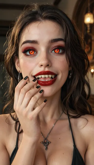 futanari with big dick and big balls, thicker dick ripped off stockings, slim hourglass body, horny vampire, sensual face, attractive body, pleasure room, natural skin, beautiful face, ultra high details, hdr, veins on big dick, natural titts, highly detailed dick, barefoot, standing, perfect teeths, toned body, vivid colors, Stable-Yogis-Makeup-Enhancer-XL, detailxl, detailed eyes, movie, still, film, cinematic, shot, lighting, macro, 35mm, Perfect Fangs, vampire teeth, 4ng3l, face, <lora:DetailedEyes_V3:2>, <lora:AdvancedEnhancerXLv2:2>, <lora:SDXL_BetterFaces-LoRA_v1:1.9>, <lora:style_lora_realis:1.8>