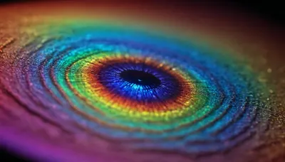 look to microscope macro zoom, (glowing adobe), miracle, rainbow light circeled in open universe, orbit, rainbow storm, rainbow fire, rainbow air, rainbow earth