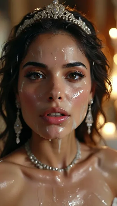 30 year old female bahranian queen, covered in thick white realistic cum, sexy expression, woman, cum, on, face, <lora:MJ52:.3>, <lora:BUT_SDXL_SHS:1.3>, <lora:add-detail-xl:.7>, <lora:CinematicStyle_v1:2>, <lora:JustCum:1.5>