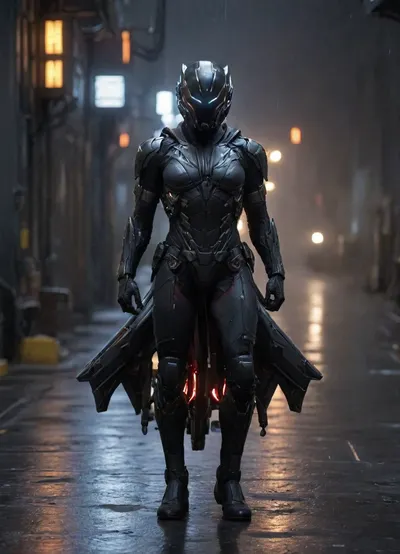 hightech_robotics, Cyberpunk, cyberpunk, style, Full body, superhero pose. Sitting on a motorcycle in the rain. Midnight., (Sodium lighting:1.4), ., (Rain:1.9), (wet skin:1.8), symb10ic, neon, filaments, ribbons, tendrils, light, streaks, tentacles, cig, star, citizen, aegis, anvil, aopoa, argo, banu, crusader, drake, esperia, misc, origin, rsi, vanduul, roberts, space, industries, reclaimer, redeemer, hammerhead, eclipse, avenger, gladius, vanguard, pisces, carrack, legionnaire, hurricane, hornet, f7c, hawk, arrow, liberator, khartu, al, raft, mpuv, mole, defender, merchantman, hercules, inferno, msr, corsair, cutlass, caterpillar, blade, talon, shrike, prospector, hull, starfarer, freelancer, 100i, 300i, 400i, 600i, 890j, 890, jump, perseus, constellation, galaxy, mantis, aurora, scythe, glaive, <lora:CyborgMechExosuit_v1.5:.6>, <lora:hightech_robotics:.8>, <lora:3DCyberpunkStyle_Hap_XL:1.8>, <lora:SymBIOic:.5>, <lora:starcitizen:1.2>