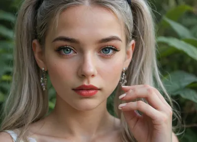 I have snake eyes, long blue eyelashes, eyeliner, lush and bright red lips with silver sparkles, narrow eyebrows, pearly hair, straight bangs, 5 pigtails, manicure, and I'm not a girl. Who am I?