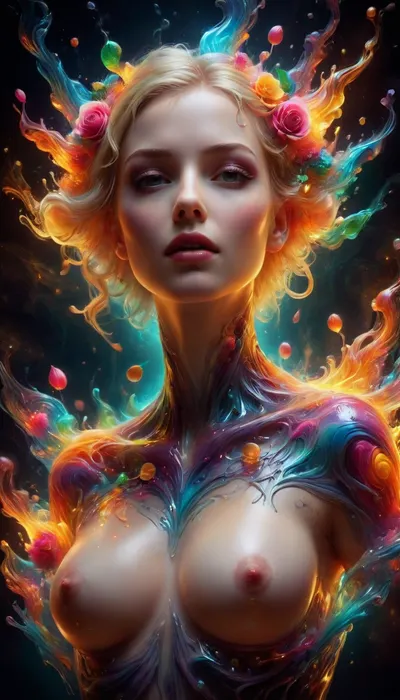 nude Sketch of beautiful blonde woman, extremely detailed face, Colored Pencil, Blackboard, Triadic-Colors, Tones of Black in Background, High Contrast, Technicolor, Beyond-Dimensional, Super-Resolution, Amiga OCS Graphics, Klein bottle, Evil, Argon Lamp, Glow-In-The-Dark, Slime, Fog, Twisted Rays, insanely detailed and intricate, hypermaximalist, elegant, ornate, hyper realistic, super detailed, ais-brknlvlmp, <lora:ais-brknlvlmp-sdxl:2>, betmd, Clovers, roses, flowers, colorful, wings, levanders, <lora:betmd2-step00000250:.8>