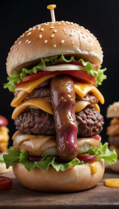 a hamburger in the form of a penis