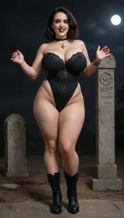 UHD, 8k detail, sharp focus, hyper realistic, score_9, score_8_up, 35 years Old sexy milf, laughing, tattoos all over the Body, Perfect Blue eyes, slim Face, wearing a Dark red lace leotard, covered breasts, hot pose, Grave, cemetry, Leaning on a gravestone, dark background, Night, red Lighthing, massive tits, caucasian, sexy german, plumper, Chubby, hourglas Figure, Goth Make-up, black Eyeliner, black lipstick, long straight black hair, love handles, massive dot breasts, bbw breasts, gothboots, goth Boots, Boots with braces, solo Girl, one Woman, massive busty Goth, saggy Natural Big tits, Natural aged skin, Perfect proportions, cellulite, Full Body Shot, picture, 4k epic detail, shot on kodak, 35mm photo, high budget, cinemascope, moody, epic, gorgeous, film grain, score_7_up, rating, explicit, space, marine, adepta, sororitas, warhammer, 40k, wh40k, <lora:WH40XL:1.9>