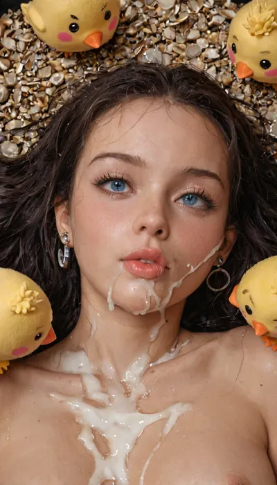 Girl on stomach kissing camera, kissing viewer, facing camera, face towards camera, close to face, ass in air. Next level goon, hyper, chaos, so much porn, porn world, sex worlds, laying in cum, cum everywhere, eternal climaxing, space age, Hypno, drunk, high, cum, cute 19year old girl, cute chick, youthful, hyperporn, hectic, no bounds, freewill. Free reign, futuristic porn, Naked, cumming, vnfacemodel, <lora:vnfacemodelv01:.8>