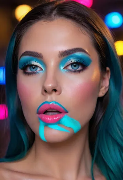 full-length photo
markgavatino art style, (Masterpiece), (ultra high definition), sexy robot with robot face, (hyper fully robotic girl), Beautiful, long dark BLUE hair, natural breasts, and white eyes., (((cyan shiny hyper glowing neon pussy lips))), (B3YOND_STYLE_MECHA), (hyper spread pussy, hyper gaping pussy), ((makeup:1.5), long blue eyelashes, olive eyeshadow with glitter), (lips:1.2), pink lipstick, seducing smirks. At the final stage, the cameraman finished on the woman's face makeup., makeup, eyeliner, eyelashes, <lora:Modern_MakeUp_XL_v0_1:2>