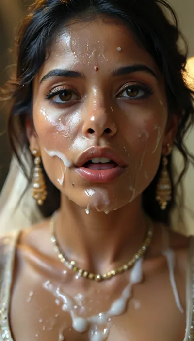 30 year old female indian queen, covered in thick white realistic cum, sexy expression, woman, cum, on, face, <lora:MJ52:.3>, <lora:BUT_SDXL_SHS:1.3>, <lora:add-detail-xl:.7>, <lora:CinematicStyle_v1:2>, <lora:JustCum:1.5>