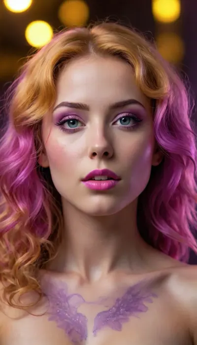 fishnet tights, official art, unity 8k wallpaper, over-detailed, beautiful and aesthetic, masterpiece, best quality, (zentangle, mandala, tangle, entanglement), (fractal art:1.3), 1girl, golden flowers, extremely detailed, dynamic perspective, the most beautiful form of chaos, elegant, brutalist design, bright colors, romanticism, James Jean, Robie Dwi Antono, Ross Tran, Francis Bacon, Michal Mraz, Adrian Geni, Petra Kortright, Gerhard Richter, Takato Yamamoto, Ashley Wood, atmospheric, (detailed smooth skin), (lean abs:1.3), (golden glow:1.2), (neon purple-haired, (golden curls:1):1.4), (golden curls:1.3), (huge round breasts:.8), perfect face, realistic, small natural breasts, perfect tits, perfect body, beautiful, pronounced feminine facial features, perfect ass, healthy skin tone, fair skin, perfect teeth, perfect eyes, matching eyes, detailed eyes, very detailed iris, long eyelashes, big realistic lips, full lips, sweet smile, perfect mouth, detailed face, ((cute tall tall tall face)), symmetrical face, pleasure face, pleasure emotion, cute tall tall tall doll face, detailed hairstyle, healthy hair, bright pink hair, very long hair perfect lively eyes, flawless tongue, bright eyes, penetrating gaze