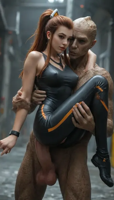(((((brigitte from Overwatch))))), (sexy bodysuit:2), gigantic erect hard nipples, (alien:2), Huge Cock Very Deep in Pussy, carry in the arms