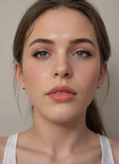 Ultra-realistic portrait, ((macro Closeup bukkake face)), camera very very close to face, of a athletic, slender natural beauty supermodel with pale skin drenched in semen from face to body, long dark brown hair styled in a thick ponytail, black hair tie, brown eyes, and subtle, decent makeup. Her face is softly oval, framed by natural brows and a Apologetic, regretful face expression, thick semen is Apologetic from her lips, she has several shots of Cum semen on her face, The scene is set in a stylish, avant-garde urban workout gym lounge with innovative architecture, 8k., bukkake, artoflips, uoclips, lips, lipstick, art, of, makeup, eyeliner, eyelashes, <lora:puppernova-v1:.7>, <lora:Art_Of_Lips_PONY_XL_By_UOC:1.7>, <lora:Modern_MakeUp_XL_v0_1:1.1>