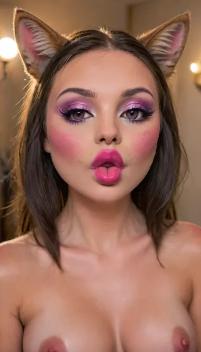 female jackal, (((furry))), Egyptian jackal goddess, top.less, big breasts, slim body, cute big eyes, perfect glutes, smile, seductive, slim legs, furry tail, stockings HD Roberts style art, labia, clitoris, big, open, spread, (gigantic horse dildo anal:1.2), (dynamic pose), My labia look like the lips of a mouth in lipstick, my pussy looks exactly like the lips of an open mouth, big nipple rings, painted with pink lipstick, (manicure, long red nails), (extremely detailed, ultra realistic), best quality, focus on arms legs face, ultra-detailed, finely detail, erect nipples, long nipples, ((makeup:2), long blue eyelashes, olive eye shadow with sequins), (high-quality facial treatment:1.3), large plump lips bimbo in red lipstick with a glossy wide pink outline and a slightly open mouth, (very purple pussy:1.3), very tight pussy, (hairstyle with five pigtails straight bangs of blue with sequins:1.2), (cream mucus is flowing from the pussy:1.1), Aesthetic, Nail, cum on my tummyUltra-realistic portrait, ((macro Closeup bukkake face)), camera very very close to face, of a athletic, slender natural beauty supermodel with pale skin drenched in semen from face to body, long dark brown hair styled in a thick ponytail, black hair tie, brown eyes, and subtle, decent makeup. Her face is softly oval, framed by natural brows and a Apologetic, regretful face expression, thick semen is Apologetic from her lips, she has several shots of Cum semen on her face, The scene is set in a stylish, avant-garde urban workout gym lounge with innovative architecture, 8k., bukkake, feline_hybrid, furry, makeup, eyeliner, eyelashes, cunnilingus, 2girls, girl, licking, pussy, <lora:Realistic_Feline_Hybrids:1.5>, <lora:Modern_MakeUp_XL_v0_1:1.2>, <lora:Cunnilingus XL:1.8>, <lora:8_Lips:2>