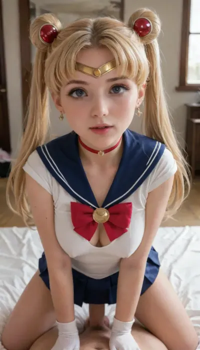 18 years blond girl in livingroom, Cosplay Sailor moon., moon_a_xl, double, bun, twintails, long, twin, tails, blonde, parted, bangs, circlet, jewelry, earrings, choker, sailor, senshi, uniform, red, bow, white, gloves, elbow, blue, skirt, <lora:セーラームーン Sailor Moon  (Pretty Soldier Sailor Moon)_XL:.8>, wxpippper, <lora:piperXL:.8>, flashing tits, orgasmic face, daddy fuck her Doggystyle, most orgasmic face, skirtlift, <lora:skirtlift_xl:.8>, dggy, girl, pov, penis, <lora:dggy:.8>, <lora:Wet_Makeup__Runny_Mascara-000006:.8>