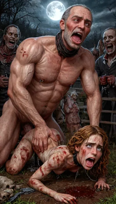 UHD, 8k wallpaper, (maximum quality:1.5), (ultra high resolution:1.7), (masterpiece:1.5), (full body view), award winning photo, (Extreme:1.45), (insanely detailed:1.24), (realism:1.24), (realistic:1.7), (hdr:1.4), hyper-detailed realistic body, hyper-detailed realistic face, (warm ambient light:.5), (dark shadows:1.4), (inside torture chamber), Princess Merida disney princess very skinny body, 18 years old, gigantic penis, gigantic cock, interracial, (anal), (vaginal), orgasm, ripped outfit, (gangbang), (triple_penetration), (full_blush), colors, (nipples), (medium_breasts), ruined black makeup, runny makeup, (big brown eyes), eyelashes, exhausted ecstatic expression, open mouth, painful, starring into the camera, ((Hyper realistic)), (ultra HD image), 8k, super high quality, super high resolution, extremely detailed, perfect face, perfect eyes, ((crying alot:1.65)), extremely shy, 1 girl, 8 old men, ((old man fucking her from behind:1.5)), ((view from the side)), ((brutal sex:1.3)), ((extremely rough pounding)), ((forceful)), (in a bloody field after a battle, white full moon in the sky:1.4), (man is choking her from behind:1.6), ((hogtied, bound with large chains, tied to a torture table:1.18)), ((((12 giant african muscular men:1.4)), (opening wide her little mouth:1.5), (interracial sex), ((anal fuck 1.5)), (big white cocks, muscular white old men gangbang, 6 large muscular old men, gargantuan old men cocks, anal sex expansion, large hyper muscular old men men, old men group sex gangbang, (old men gangbang sex), swollen white veiny cocks), (double anal penetration), hardcore double penetration, many men filming her with cellphones laughing, anal sex expansion, large hyper muscular fat old men, (double anal sex), (double anal penetration:1.4), proper physics, muscular white old men double anal gangbang)), (forceful penetrations), extremely graphic, shocked expression, beautiful hands, massive cum in ass, (eyes wide open in horror:1.72), (wide mouth spreader:1.8), (pleading expression:1.56), (terrified:1.48), (crying:1.48), (fear and panic:1.56), (pulled nipple clamps:1.4), (anal spit roast:1.12), (large massive cock in mouth:1.12), deep anal penetration, (very high view:1.12), (detail Hermione Granger:1.32), (detail Hermione Granger face:1.16), <lora:LCMTurboMix_Euler_A_fix:2>, <lora:detailed_notrigger:2>, <lora:photorealistic_portrait_notrigger:2>, <lora:JuggerCineXL2:2>, <lora:CinematicStyle_v1:2>