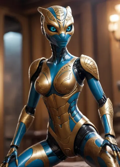 anthro Style, cobra robot, sexy pose