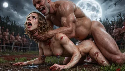 ((crying alot:1.165)), extremely shy, 1 girl, 8 old men, ((5 dirty old fat men gangrape girl:1.24)), ((view from the side)), ((brutal sex:1.3)), ((extremely rough pounding)), ((forceful)), (in a bloody field after a battle, white full moon in the sky:1.4), (man is choking her from behind:1.6), ((hogtied, bound with large chains, tied to a torture table:1.18)), ((((12 giant african muscular men:1.4)), (interracial sex), ((anal fuck 1.5)), (big white cocks, muscular white old men gangbang, 6 large muscular old men, gargantuan old men cocks, anal sex expansion, large hyper muscular old men men, old men group sex gangbang, (old men gangbang sex), swollen white veiny cocks), (double anal penetration), hardcore double penetration, many men filming her with cellphones laughing, anal sex expansion, large hyper muscular fat old men, (double anal sex), (double anal penetration:1.4), proper physics, muscular white old men double anal gangbang)), (forceful penetrations), UHD, 8k wallpaper, (maximum quality:1.5), (ultra high resolution:1.7), (masterpiece:1.5), (full body view), award winning photo, (Extreme:1.45), (insanely detailed:1.24), (realism:1.24), (realistic:1.7), (hdr:1.4), hyper-detailed realistic body, hyper-detailed realistic face, (warm ambient light:.5), (dark shadows:1.4), (inside torture chamber), Princess Merida disney princess very skinny body, 18 years old, gigantic penis, gigantic cock, ripped outfit, (gangbang), (triple_penetration), (medium_breasts), ruined black makeup, runny makeup, (big brown eyes), eyelashes, exhausted ecstatic expression, staring into the camera, ((Hyper realistic)), (ultra HD image), 8k, super high quality, super high resolution, extremely detailed, perfect face, perfect eyes, 10 black cocks cumming, receiving a non-consensual deep deepthroat and bukkake blowbang, her cheeks are tear-stained, crying, running makeup, sweaty skin, (excessive cum:1.12), (cum on face), (cum on body), (Cum in hair), photorealistic cum, thin runny cum, thick chunky cum bukkake, unwanted bukkake, 4boys, 5boys, 6+boys, multiple black men, Transparent Liquid, gangbang, orgy, penis, cum, cumbath, black_dicks_everywhere, drooling cum, multiple black cock cumming on face, drenched in cum, 10 black cocks surrounding face, 10 massive black cocks, extremely graphic, shocked expression, beautiful hands, massive cum in ass, (eyes wide open in horror:1.72), (wide mouth spreader:1.8), (pleading expression:1.56), (terrified:1.48), (crying:1.148), (fear and panic:1.56), (pulled nipple clamps:1.4), (anal spit roast:1.12), (large massive cock in mouth:1.12), deep anal penetration, (very high view:1.12), (dynamic pose:1.12), (dynamic angle), (random angle), (detail Hermione Granger:1.32), (detail Hermione Granger face:1.16), <lora:LCMTurboMix_Euler_A_fix:2>, <lora:detailed_notrigger:2>, <lora:photorealistic_portrait_notrigger:2>, <lora:JuggerCineXL2:2>, <lora:CinematicStyle_v1:2>