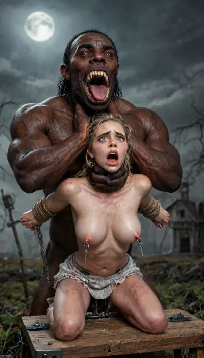 ((crying alot:1.215)), (12 men jerking off on her:1.4), ((old man fucking her from behind:1.5)), public exposure, (princess Elsa), college woman, (upskirt), (no panties), (big fake tits), (round breasts), bus, sitting, legs spread, buttplug, stockings, black coat, High, Resolution, More, Details, 8K, chained nipple ring, chained, in bdsm dungeon, side view, shot from below, carry fuck, anal sex, interracial, (hyper size difference:1.5), (big black cock:1.4), large black male, tattoos, gold watch, cameras, filming, gigantic penis, gigantic cock, (anal), (vaginal), orgasm, ripped outfit, (gangbang), (triple_penetration), (full_blush), colors, (nipples), (medium_breasts), ruined black makeup, runny makeup, eyelashes, exhausted ecstatic expression, open mouth, painful, starring into the camera, ((Hyper realistic)), (ultra HD image), 8k, super high quality, super high resolution, extremely detailed, perfect face, perfect eyes, ((crying alot:1.65)), extremely shy, 1 girl, 8 old men, ((view from the side)), ((brutal sex:1.3)), ((extremely rough pounding)), ((forceful)), (in a bloody field after a battle, white full moon in the sky:1.4), (man is choking her from behind:1.6), ((hogtied, bound with large chains, tied to a torture table:1.18)), ((((12 giant african muscular men:1.4)), (opening wide her little mouth:1.5), (interracial sex), ((anal fuck 1.5)), (hyper massive cock:1.2), of the beast is to big for her little mouth, impossible fit in mouth, looking up, (trying to fit in her mouth the massive cock:1.24), (Tears:2), (bukkake:1.24), (handjob:1.12), above view, cum in mouth, cum on forehead, cum on cheeks, porn photoshoot, (huge dick:1.12), (creamy deep deepthroat:1.24), (extreme oral sex:1.4), (huge massive white dick:1.24), (cum), (hands holding hair), (huge dick:1.4), (bukakke), (cum in face, cum on body), (covered in cum), ((tears:2)), large hyper muscular fat old men, (double anal sex), swollen white veiny cocks, (double anal penetration:1.4), hardcore double penetration, proper physics, big white cocks, muscular white old men double anal gangbang)), (forceful penetrations), extremely graphic, beautiful hands, massive cum in ass, anatomically correct, (eyes wide open in horror:1.72), (wide mouth spreader:1.8), (pleading expression:1.56), (terrified:1.48), (crying:1.48), (fear and panic:1.56), (pulled nipple clamps:1.4), (anal spit roast:1.12), (large massive cock in mouth:1.12), deep anal penetration, (very high view:1.12), (detail Hermione Granger:1.32), (detail Hermione Granger face:1.16), <lora:LCMTurboMix_Euler_A_fix:2>, <lora:detailed_notrigger:2>, <lora:photorealistic_portrait_notrigger:2>, <lora:JuggerCineXL2:2>, <lora:CinematicStyle_v1:2>