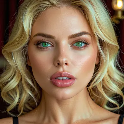 sexy slut blonde, sexy housewife blonde, strong blonde face, oval face, triangular face, perfect face, green eyes, big full lips and mouth, 4ng3l, face, <lora:SDXL_BetterFaces-LoRA_v1:.7>
