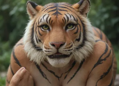 Huge furry tiger female