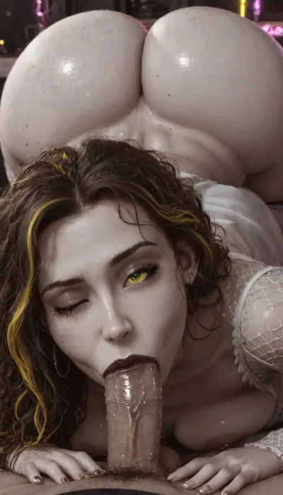 (tangled:1.3), (monochrome style:1.7), hottie, score_9, score_8_up, score_7_up, (close-up of her face:1.4), (1girl), solo focus, shaved head, (neon yellow:1.4), highlights, mouth open, smiling, (pointy breasts), (retrousse tits), (nipple piercings), (incredibly long lashes), (bimbo lips), (black lipstick), phat ass, (oiled glossy skin), legs bent, (glistening skin), (large breasts), (pierced nipples), (shiny tits), ((brown nipples)), gothic, goth, (open mouth), perfect lips, naked, white garter belt and white fishnet arm sleeves, perfect eyes, (laying prone on a bed with her face near the viewer:1.2), lying on her side, (raising her head:1.5), black walls, blue and purple neon lighting, (bright neon lighting), (close up:1.5), higress, (winking:2), (big ass:1.6), <lora:PerfectEyesXL:2>, <lora:ral-chrosc-bw:.91>, super sexy, (dim lights:1), (ass raised jack o pose:1), (4k hdr:1.2), (blowjob:1.6), penis, <lora:xpenis-1.5e:.8>, (8k hdr)