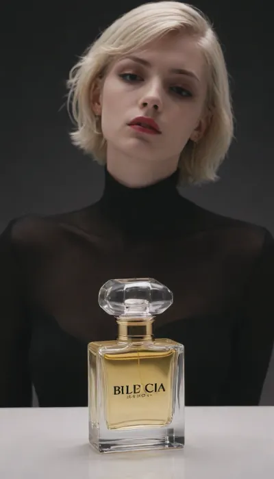 ziprealism, (avant-garde high fashion esthetic, surreal:1.4), (loose closeup, fragrance commercial, perfume advertisement, Balenciaga, Gucci:1.8), (bleach blonde hair with dark roots, short hair, swept-back hairstyle, thin angular eyebrows, dark eyebrows), (cleavage, huge breasts:1.4), Stable-Yogis-Makeup-Enhancer-XL, (zavy-slhtt, silhouette, chromatic abberation:1.8), <lora:zavy-slhtt-sdxl:.8>