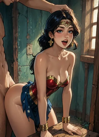 ((Reiq mix markgavatino and melkor mancin style)), wonder woman, doggystyle, fucked by behind, upper view, standing doggystyle, crazy happy, big ass, torn clothes, hair pulling, good lighting

jtcstyle, <lora:AshMilkshake_Illustrious_v1:1.7>, <lora:加藤彩style:1.5>, <lora:LCMTurboMix_Euler_A_fix:.8>, <lora:EnvyBeautyXL02:1>, <lora:outline_xl_kohaku_delta_spv5x:2>