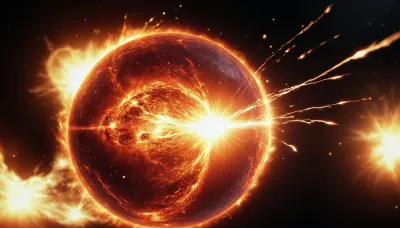 fire ball reach galaxy by flame sparks