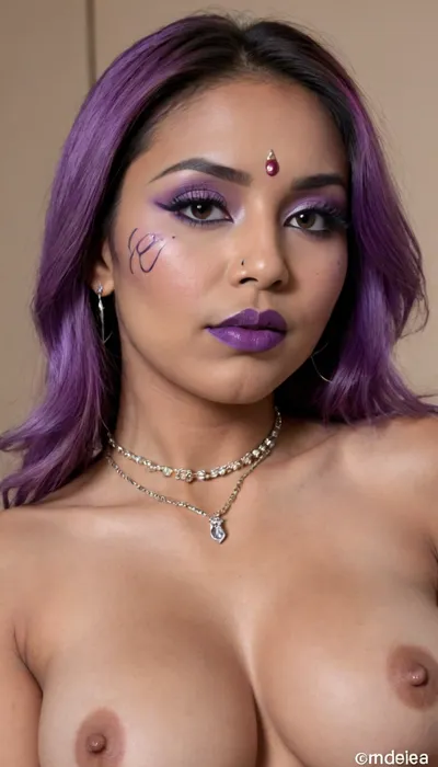(high-quality facial detail:1.3), Indian sexy beautiful girl, (blue eyes:1.3), ((bimbo makeup, intense saturated glossy purple lipstick:1.2)), (Indian face:1.9), ((makeup:1.8), long blue eyelashes, olive eyeshadow with glitter), (lips:1.2), open mouth, saliva, in a transparent tight-fitting sequined dress, (pink-purple areoles are visible, nipples with piercings), an exquisite necklace and gold bracelets, (purple anus stretched around dildo), mid ejaculation, (penetration), she has long hair tied up in a bun, (purple pussy:1.7), nipple ringsnipple, (purple puffy anus:1.5), nipple ringsnipple rings, pussy view, slit pussy, slender long legs with a high waist, fishnet stockings, green stilettos, seductive grins, dark skin., (cum in mouth:1.3), (heavy pussy piercing:1.7), There is a lot of cum on the pubic area of the anus, lactation, sprayingmilk, Aesthetic, Nail, Alanya, Ruins, cunnilingus, 2girls, girl, licking, pussy, <lora:lactation_XL_0_:1.6>, <lora:Aesthetic_Nails:1.4>, <lora:Alanya Ruins:1.7>, <lora:Cunnilingus XL:2>